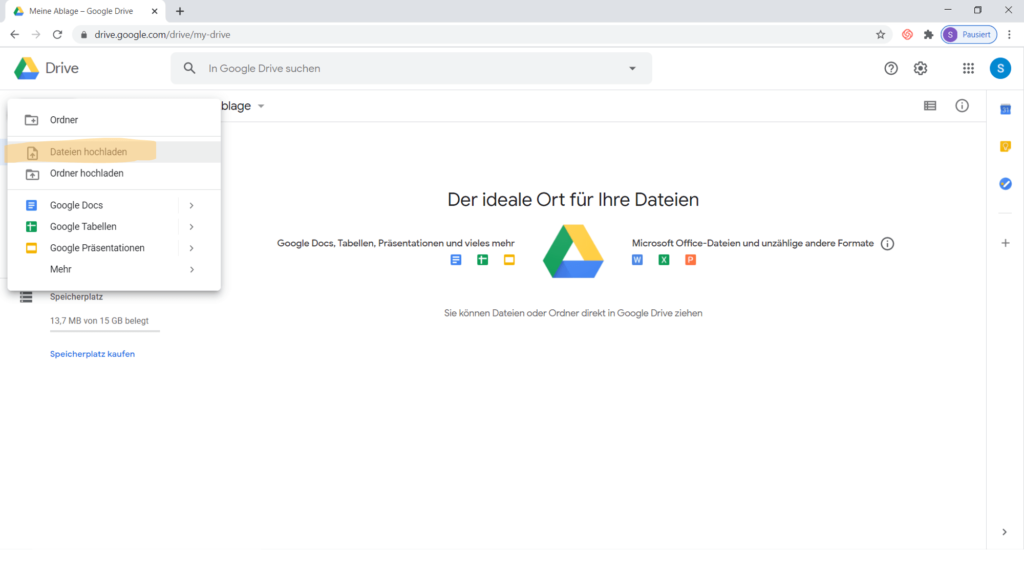 Tutorial Gruppenarbeit mit Google Drive