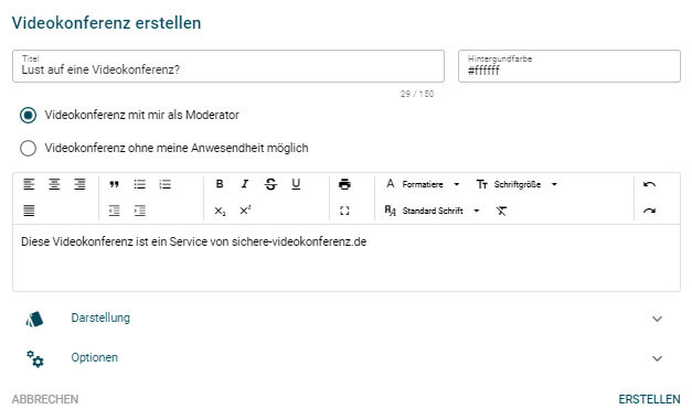 TaskCards: Videokonferenz